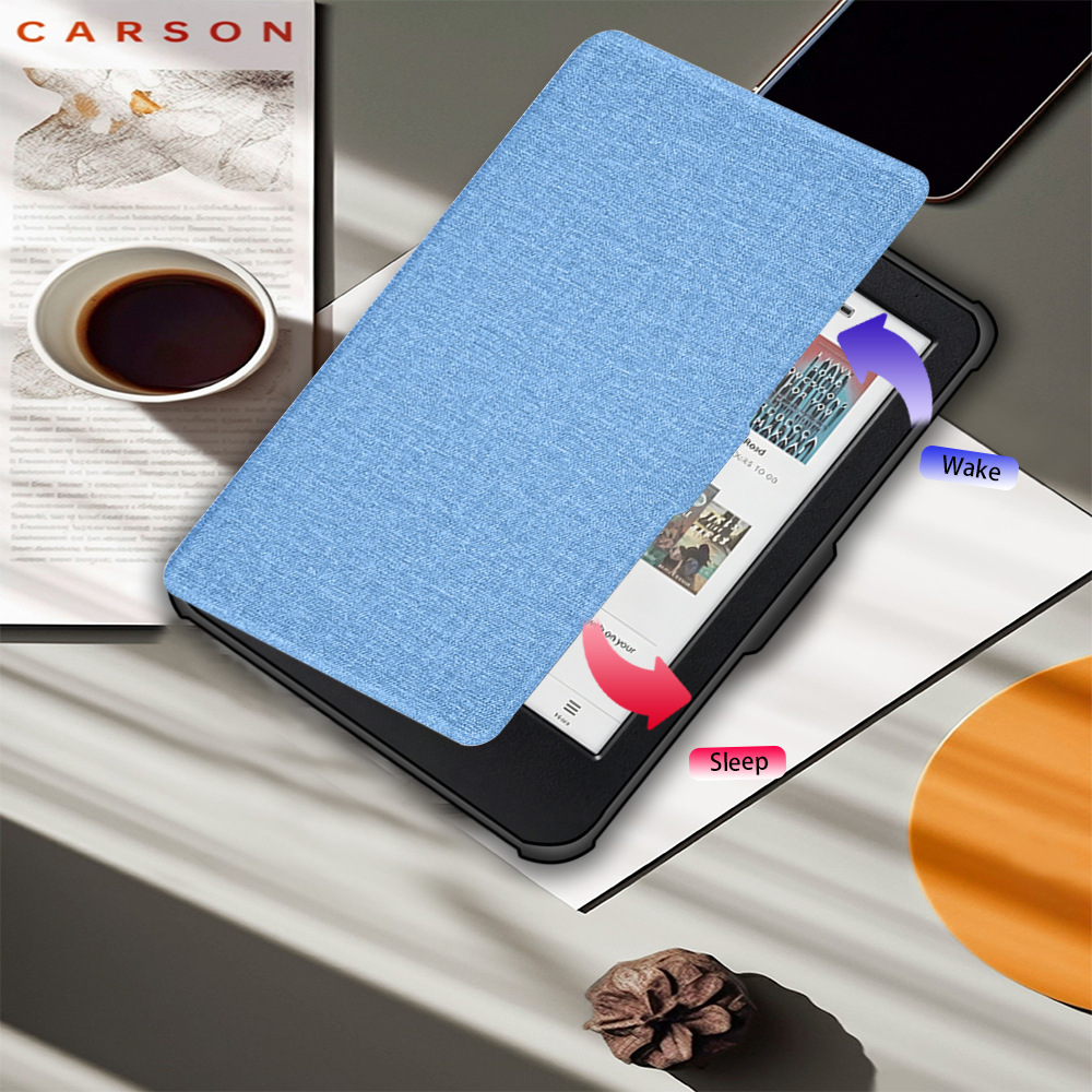 Case for 6-inch Kobo Clara Colour / BW / 2 E (Model:N367/N365/N506), Ultra Slim Folio Flip Soft Shell Portable Leather Cover with Elastic Hand Strap