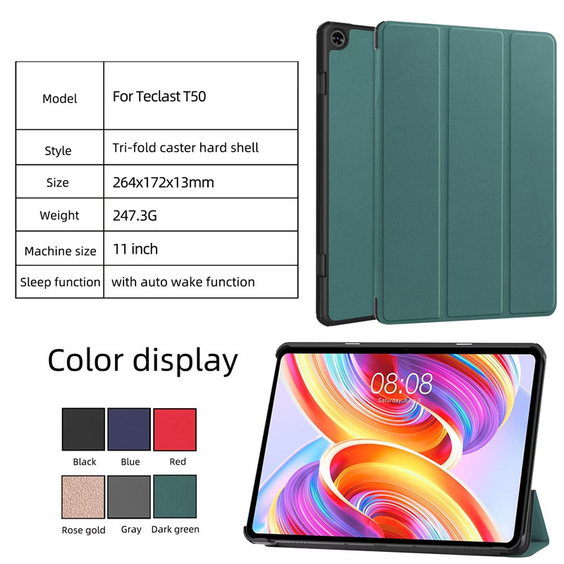 Case for 11-inch Teclast T50 Tablet, Flip Tri-folding Ultra Slim Portable Protective Sleeve with Stand