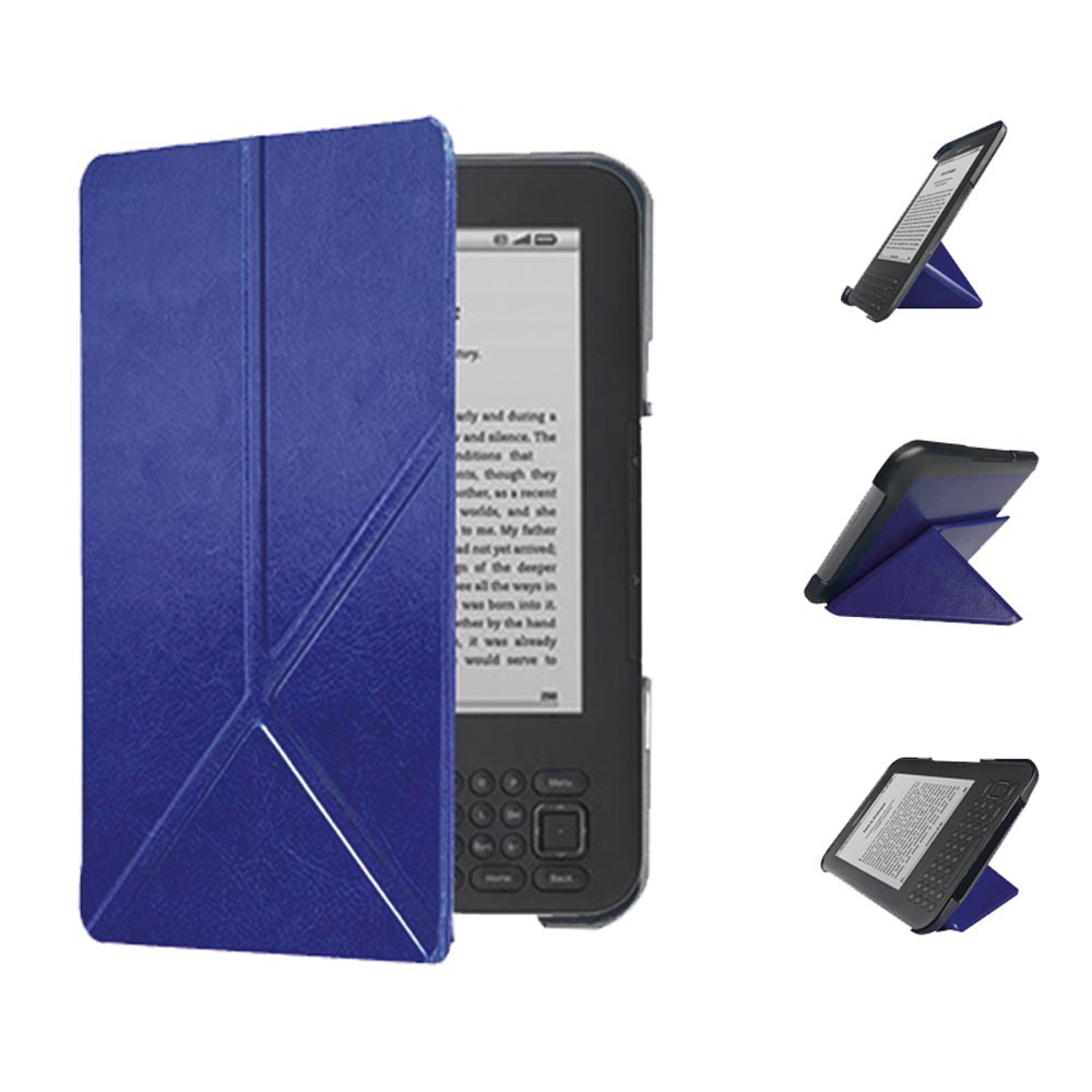 Lightweight Stand Case For 6-inch Kindle Keyboard 3rd Gen Leather Cover Reader Kindle3 Kindle D00901 Flip Folio Magnetic Closure