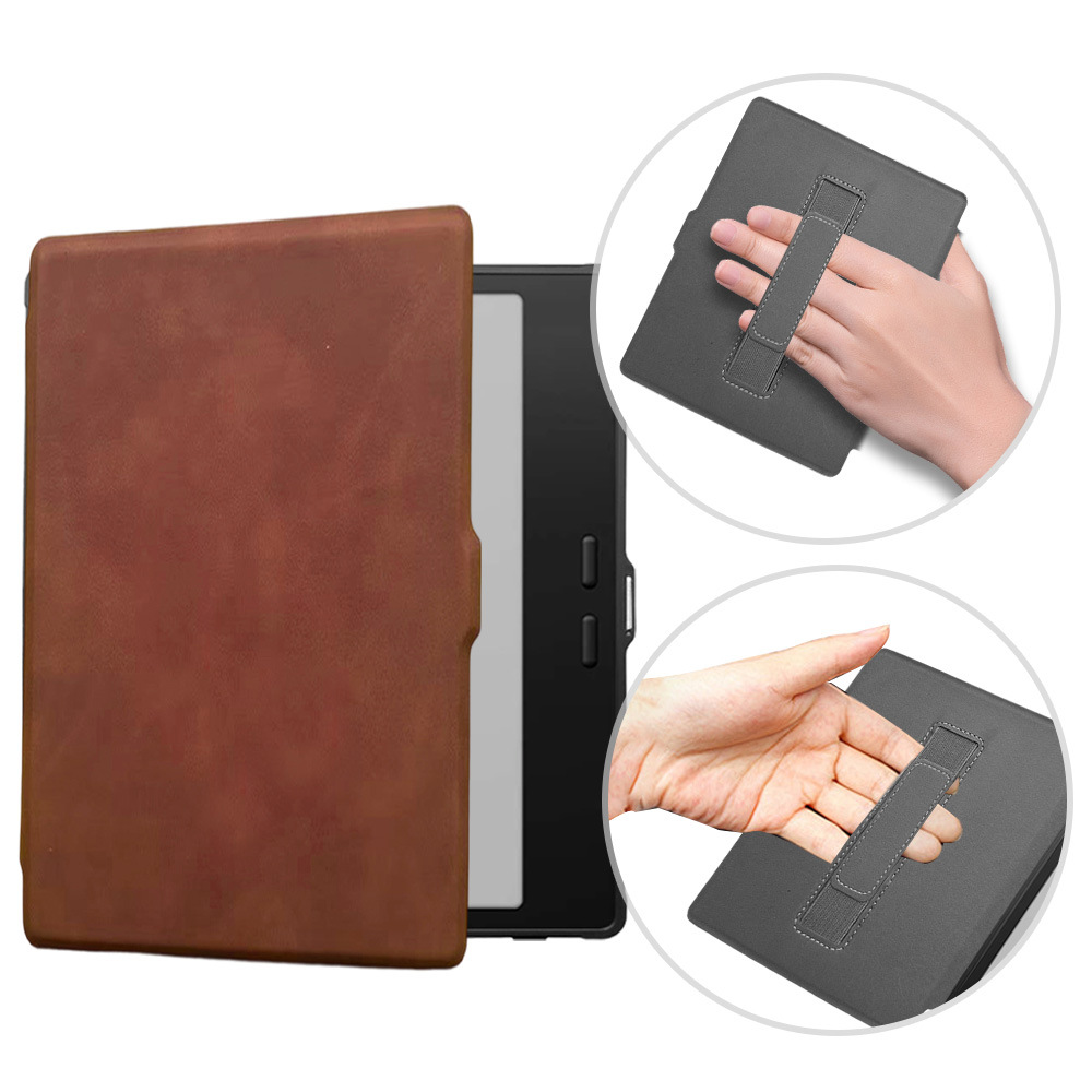 Case for 7-inch Onyx Boox Leaf 2/3/3c, Boox go 7/go color 7/go color 7 2nd 2025, Boox Galileo 2/Galileo/Galileo 3, Boox Page/Raphael/Raphael 2, Ultra Slim Soft TPU Back Shell with Elastic Hand Strap