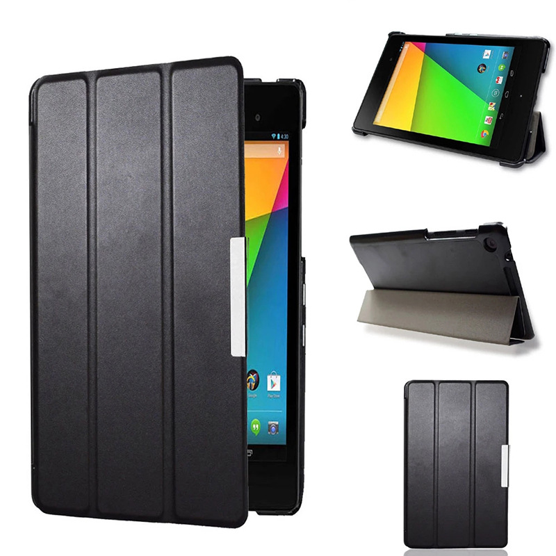 Case For 7-inch Google Nexus 7 2nd 2013 FHD, Flip Folio Ultra Slim Leather Portable Protective Cases