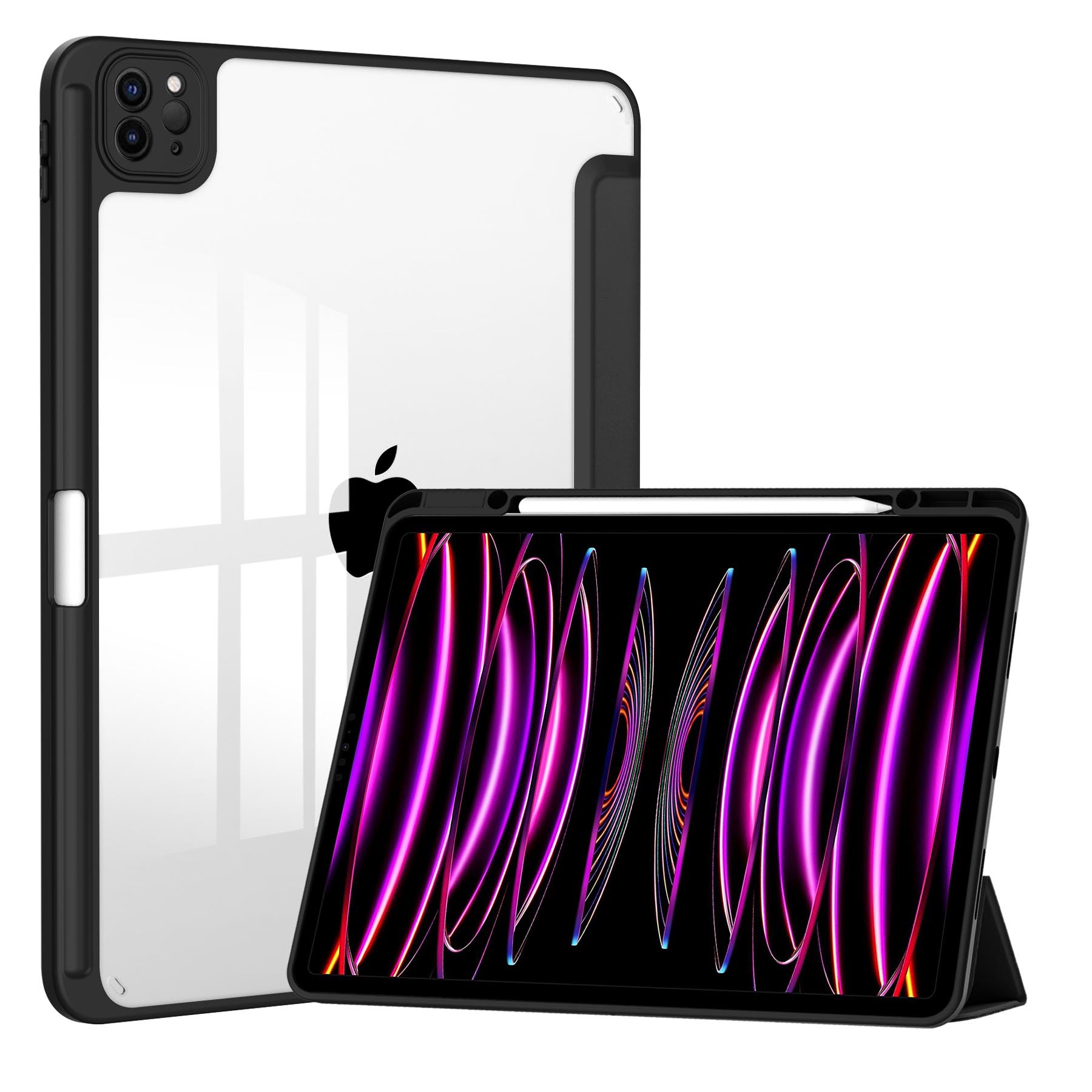 Case for iPad Pro 12.9 and iPad Air 13, Tri-folding Ultra Slim Portable Protective Sleeve with Pencil Holder