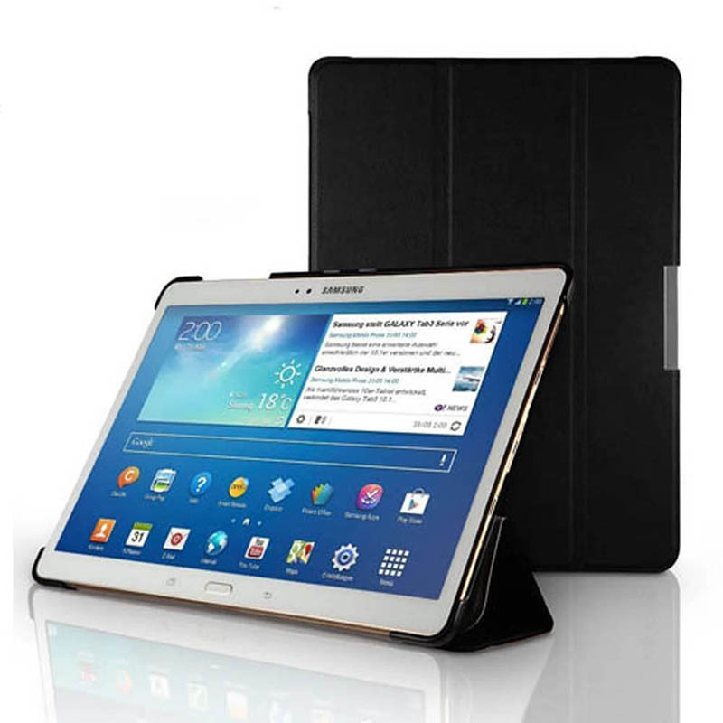 For Samsung Galaxy Tab S 10.5 SM-T800 T805C Case, Tri-folding Flip Ultra Slim Portable Leather Protective Sleeve