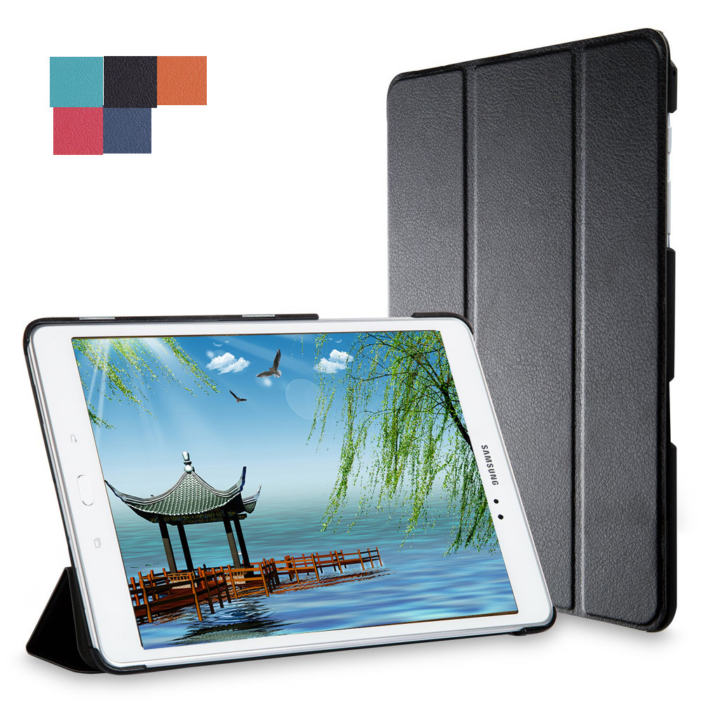 For Samsung Galaxy Tab A 9.7 SM-T550 T555 P550 Case, Tri-folding Flip Ultra Slim Portable Leather Protective Sleeve