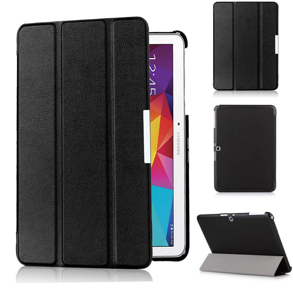 For Samsung Galaxy Tab 4 10.1 SM-T530 T531 Case, Tri-folding Flip Ultra Slim Portable Leather Protective Sleeve