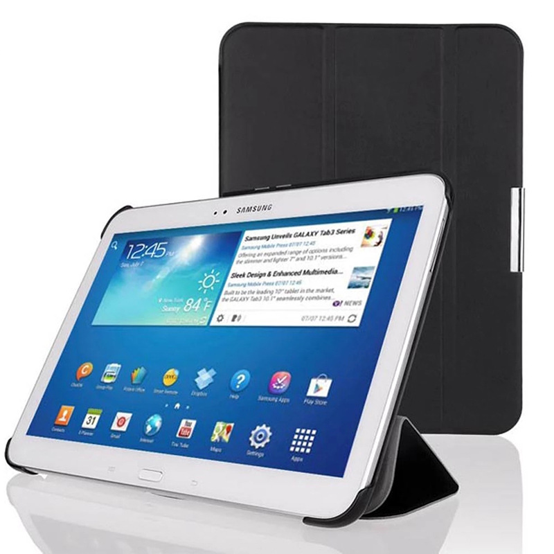 For Samsung Galaxy Tab 3 10.1 GT-P5200 P5210 Case, Tri-folding Flip Ultra Slim Portable Leather Protective Sleeve