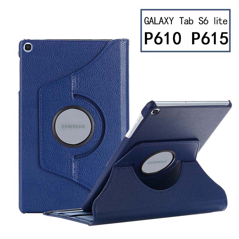 360 Rotating Case for Samsung Galaxy Tab S 6 Lite 10.4 SM-P610 P615 Tablet, Flip Ultra Slim Portable Leather Protective Sleeve