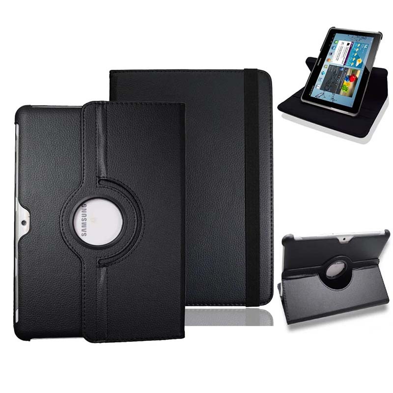 360 Rotating Case for Samsung Galaxy Tab 2 10.1 GT-P5100 P5110 Tablet, Flip Ultra Slim Portable Leather Protective Sleeve