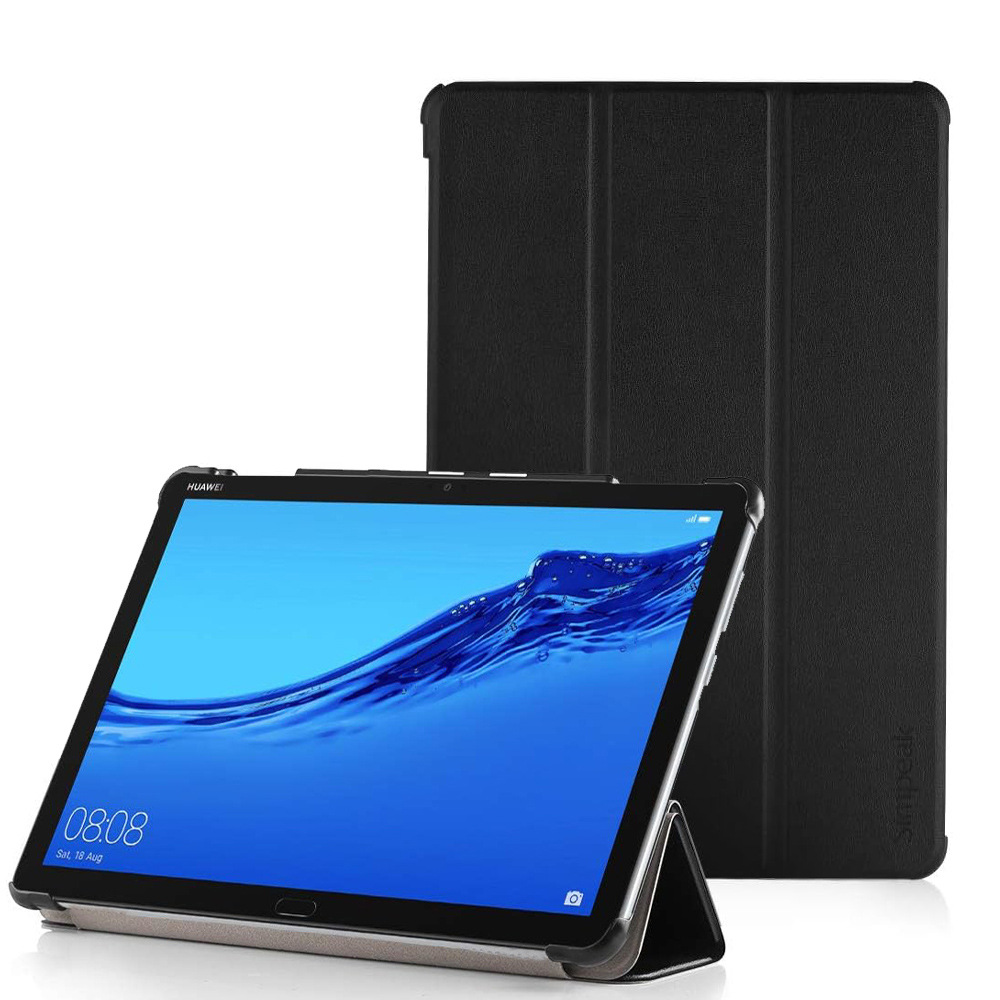For Huawei M3 10.1 BAH-W09/L09/AL00 Case, Tri-fold Flip Light weight Portable Leather Protective Sleeve