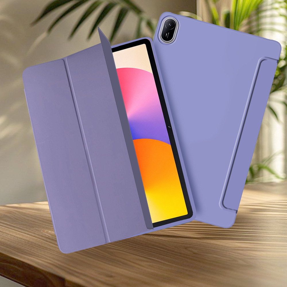 For Huawei Matepad SE 11 2024 AGS6-W00 / W09 / L09 Case, Tri-folding Flip Ultra Slim Portable Leather Protective Sleeve