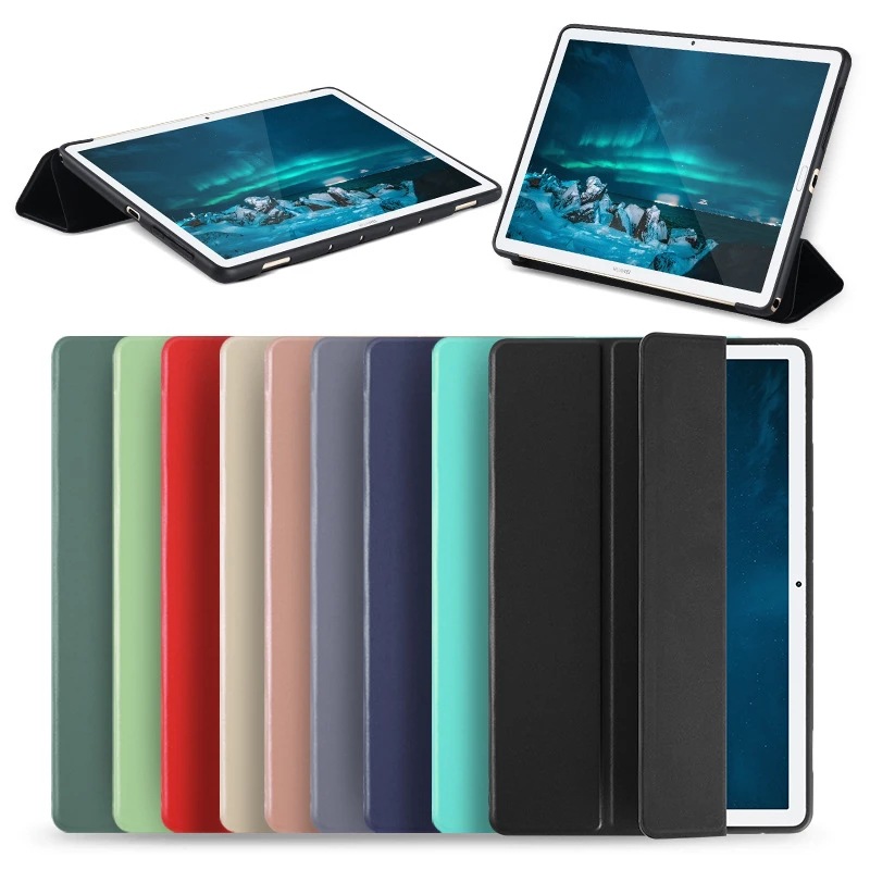 For Huawei Mediapad M6 8.4, M6 10.8/Matepad 10.8 and Honor Pad V6 10.4 Case, Tri-fold Flip Ultra Slim Portable Leather Protective Sleeve with Stand