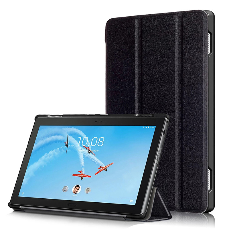 For Lenovo Tab 4 10 Plus TB-X704F/N Case, Tri-fold Flip Ultra Slim Portable Leather Protective Sleeve