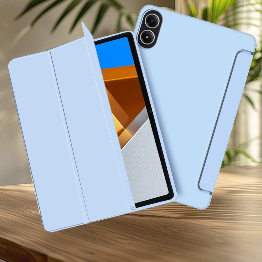 For Xiaomi Poco Pad 12.1" 2024 Case, Tri-fold Flip Ultra Slim Portable Soft TPU Shell Protective Sleeve