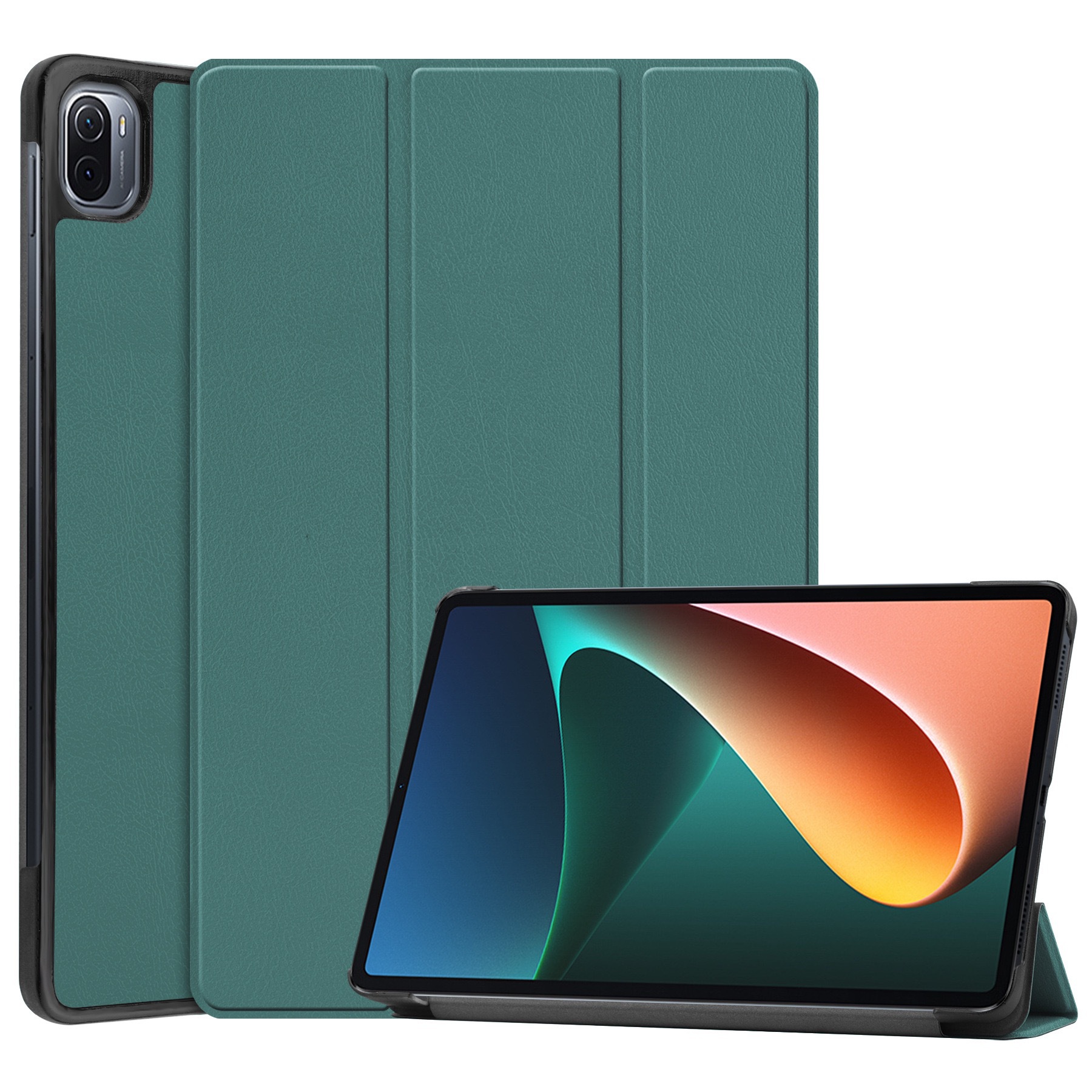 For Xiaomi Pad 5/5 Pro/5 Pro 5G Case, Tri-fold Flip Ultra Slim Portable Leather Protective Sleeve