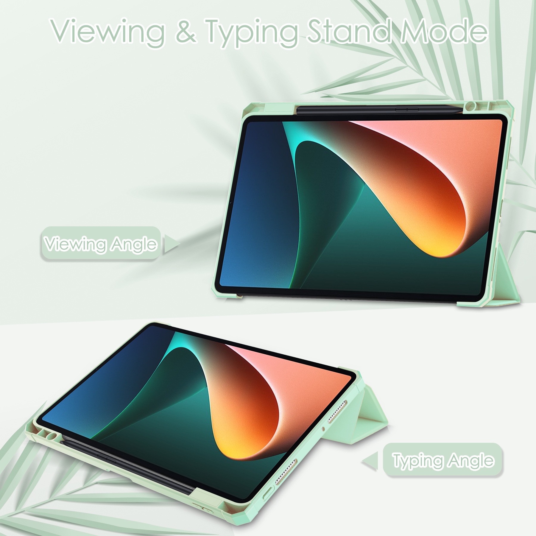 For Xiaomi Pad 5/5 Pro/5 Pro 5G Case, Tri-fold Flip Ultra Slim Portable Clear Protective Sleeve with Pen Slot