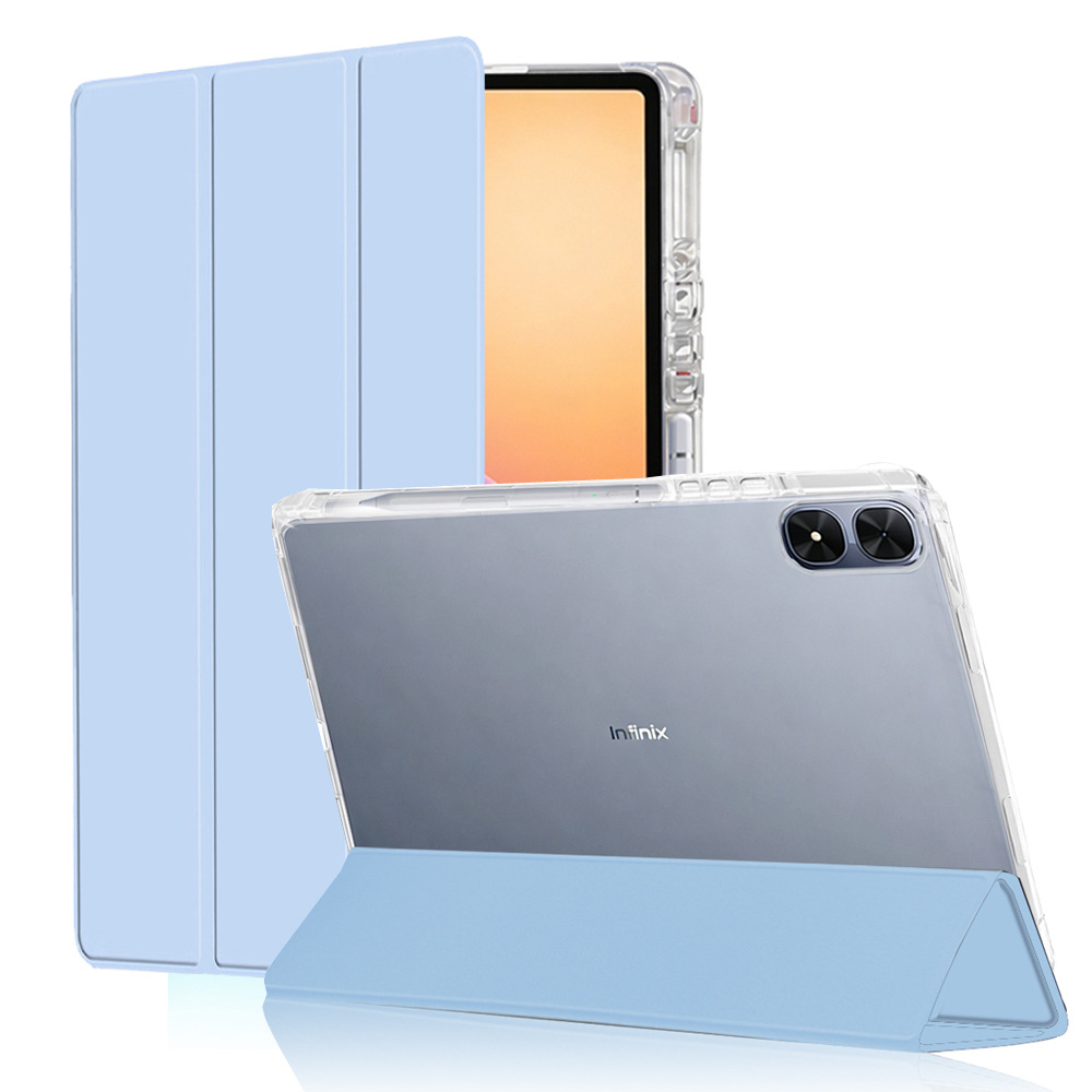 For Infinix Xpad Edge 13.2 Case, Tri-fold Flip Ultra Slim Portable Soft TPU Shell Protective Sleeve with Pen Slot